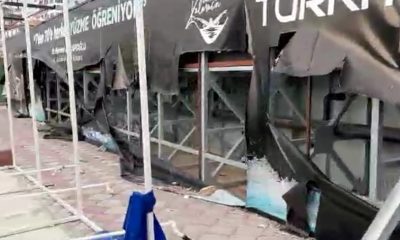 Yeni yapılan Yüzme havuzuna zarar verdiler