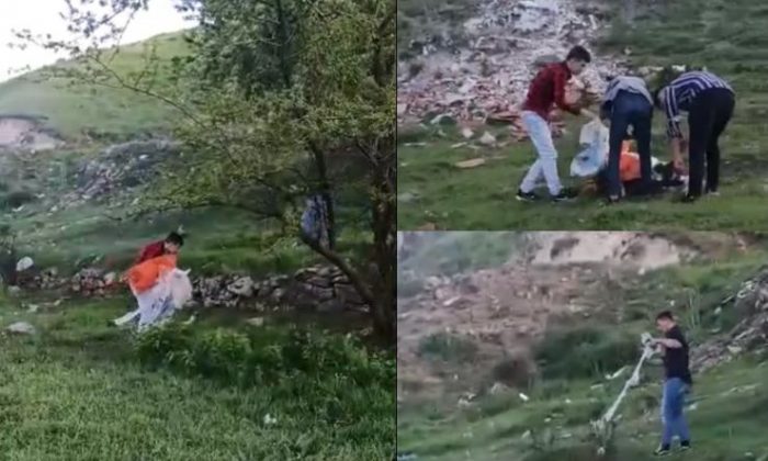 Doğa gönüllüsü Bağlumlu gençlerden örnek davranış